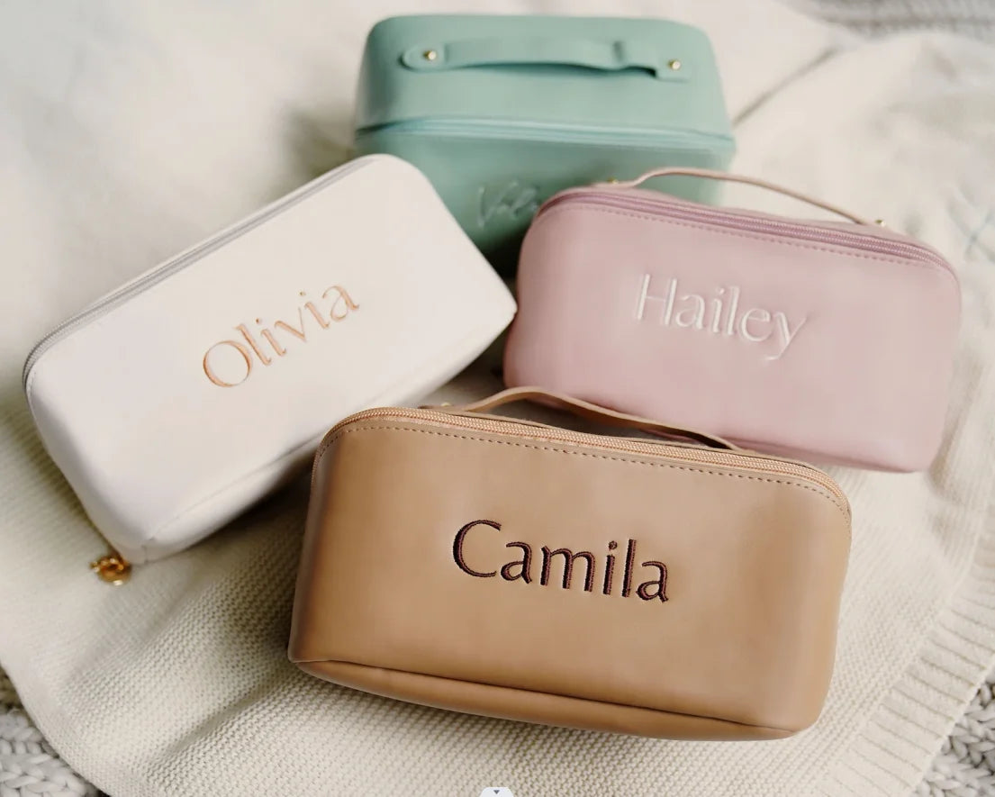 Custom Makeup Bag Personalized Cosmetic Bag for Her Unique Valentines Gift Bridesmaid Gifts Birthday Gift Travel Makeup Bag